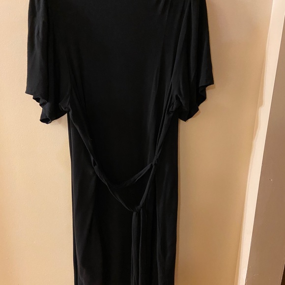 Black short sleeved bamboo cardigan with belt size medium - Picture 8 of 12